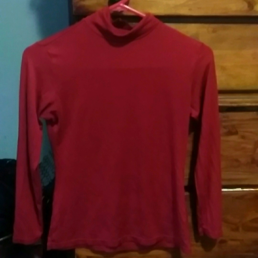 Red shirt turtle neck